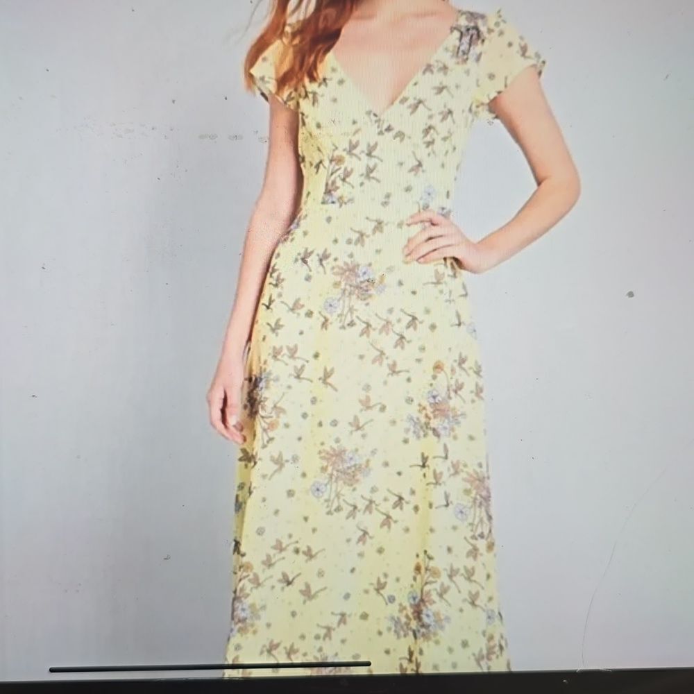 Modcloth Dragonfly Floral Maxi Dress, Open back, Size 2